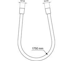 Dušo žarna Ideal Standard IdealRain, 175 cm, Silk Juodas juoda matinė