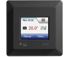 Elektra šildomų grindų termostatas Comfort Heat Touch, juodas