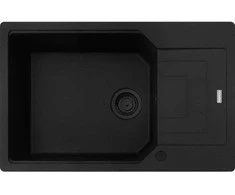 Granitinė plautuvė Franke Urban, UBG 611-78 XL, juoda matinė, juodas ventilis
