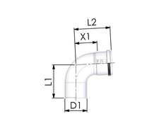 Spiroflex Vienguba kamino alkūnė Cox Geelen CoxDENS PP, d60, 87°