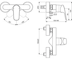 Dušo maišytuvas Ideal Standard, Ceraflex