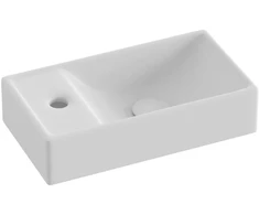 Mini praustuvas Ravak Veda Wall, 40 K Mini, su skyle maišytuvui, baltas matinis