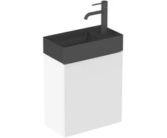 Mini praustuvas Veda Slim 40 Mini, su skyle maišytuvui, juodas matinis