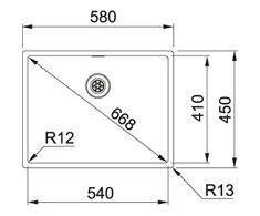 Plautuvė Franke BXX 210/110-54 su ventiliu eksc