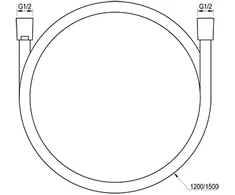 Plastikinė bidė žarna Ravak, 916.20BLM 120 cm, juodas matinis