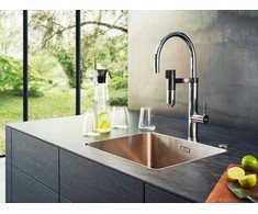 Plautuvės maišytuvas Franke su filtru, Vital J-Spout Chromas/Gunmetal filtruotam ir karštam/šaltam vandeniui