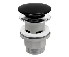 Praustuvo sifono vožtuvas Ferro, juodas/chromuotas Rotondo S288PPCB
