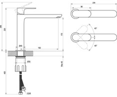 Praustuvo maišytuvas Ravak Eleganta, 220 mm, EL 014.00CR Chrome