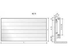 Radiatorius PURMO Ramo RC 11, 500-400, pajungimas šone