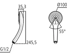 Rankinė dušo galva Ideal Standard, IdealRain Soft M3 Ø100 mm