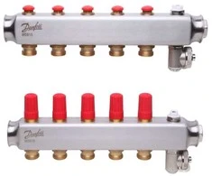 Reguliuojamas grindinio šildymo kolektorius Danfoss, be srauto matuoklių, SSM 5 žiedų