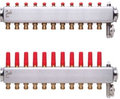 Reguliuojamas grindinio šildymo kolektorius DANFOSS, SSM-11F 11 žiedų