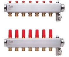 Reguliuojamas grindinio šildymo kolektorius Danfoss, be srauto matuoklių, SSM 7 žiedų