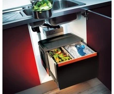 Šiukšliadėžė FRANKE, Cube 50, automatinis atidarymas, 14 l + 2x8 l