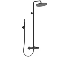 Stacionari dušo sistema Ideal Standard Ceratherm T25, su Ø300 galva ir Stick rankiniu dušu, Silk Juodas matinė juoda