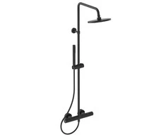 Stacionari dušo sistema Ideal Standard Ceratherm T25, su Ø200 galva ir Stick rankiniu dušu, Silk Juodas matinė juoda