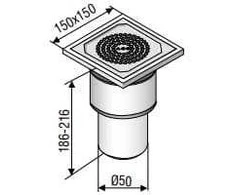 Trapas ACO EG150, montavimui betono grindyse, ∅ 50 mm