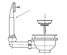 Ventilis FRANKE plautuvės, d 3''1/2, užkemšamas, PXN 611-60