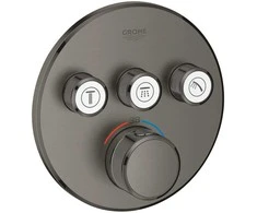 Virštinkinė dalis dušo maišytuvui Grohe, SmartControl apvali, 3 valdikliai, Brushed Hard Graphite
