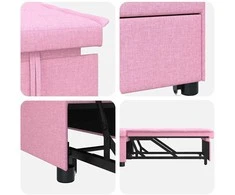 Sofa lova Rožinė 194 x 67 x 37 cm audinys