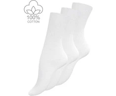 100 % medvilninės baltos premium klasės kojinės „Yenita“, 3 poros