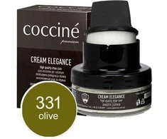 Alyvuogių spalvos lygios odos maitinamasis ir spalvą atnaujinantis batų kremas – Coccine Kreminis Elegance, olive, 50 ml