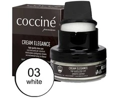Baltas lygios odos maitinamasis ir spalvą atnaujinantis batų kremas – Coccine Kreminis Elegance, baltas, 50 ml