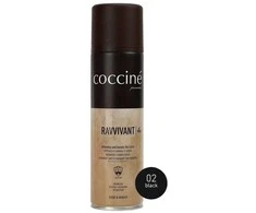 Juodas spalvą atkuriantis purškiklis nubukui ir zomšai – Coccine Nano Ravvivant, juodas, 250 ml