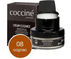 Konjako spalvos lygios odos maitinantis ir spalvą atnaujinantis batų kremas – Coccine Kreminis Elegance, konjakas, 50 ml
