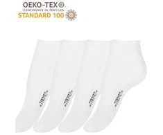 Medvilninės baltos žemos moteriškos sportinės kojinės VCA Textil, 4 poros