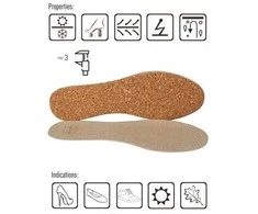 Natūralios odos vidpadžiai su kamštine pagrindo dalimi – Coccine Leather On Cork, 1 pora