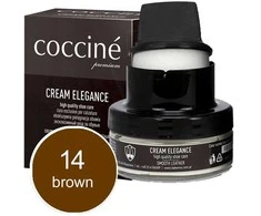 Rudos spalvos lygios odos maitinamasis ir spalvą atnaujinantis batų kremas – Coccine Kreminis Elegance, ruda, 50 ml
