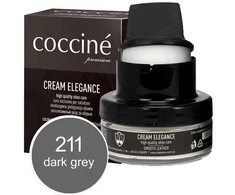 Tamsiai pilkas lygios odos maitinantis ir spalvą atnaujinantis batų kremas – Coccine Kreminis Elegance, tamsiai pilkas, 50 ml