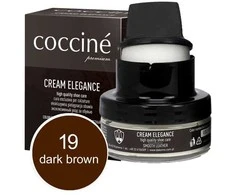 Tamsiai rudas lygios odos maitinantis ir spalvą atnaujinantis batų kremas – Coccine Kreminis Elegance, tamsiai rudas, 50 ml
