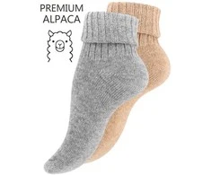 Žieminės moteriškos kojinės iš alpakų vilnos VCA Textil, 2 poros