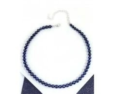 Handmade Minimalistinis rankų darbo choker'is iš tamsiai mėlynų gėlavandenių perlų