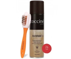 Purškalas zomšai ir nubukui Coccine Nano Ravvivant, 250 ml (red) + zomšos šepetėlis