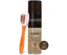 Spalvą atnaujinantis purškalas zomšai Coccine Nano Ravvivant, 250 ml (dark ruda) + zomšos šepetėlis