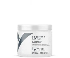 Lycon COCONUT &amp; VANILLA SUGAR SCRUB 520 g | Kūno šveitiklis cukraus pagrindu be aliejaus 520 g