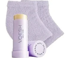 Voesh kulnų priežiūros rinkinys (22 ml. balzamas + 2 vnt. kojinės) levandų kvapo | VOESH Heel Repair Duo (Heel Repair Balm + Heel Socks) Lavender