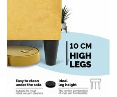 Meb Podrez Didelis kampinis sofos lovos komplektas be porankių Simple XL St Light Geltona