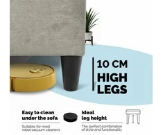 Meb Podrez Didelis kampinis sofos lovos komplektas be porankių Simple XL St Light Šviesiai pilka