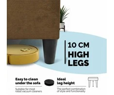 Meb Podrez Didelis kampinis sofos lovos komplektas be porankių Simple XL St Light Rudo spalvos