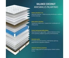 Meb Podrez Dvipusis čiužinys su kokosu Balance Coconut dydis 140