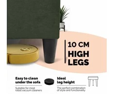 Meb Podrez Dvivietis išskleidžiamas sofa Simple X Light, be porankių, Podrez,, turkio žalia