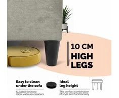 Meb Podrez Dvivietis išskleidžiamas sofa Simple X Light, be porankių, Podrez,, šviesiai pilka