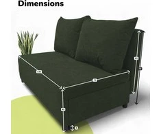 Meb Podrez Dvivietė sofa lova Simple Mini, Podrez, turkio-žalios spalvos