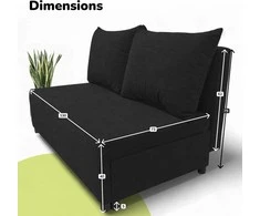 Meb Podrez Dvivietė sofa lova „Simple Mini“, „Podrez“, grafito spalvos