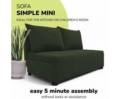 Meb Podrez Dvivietė sofa lova Simple Mini, Podrez, turkio-žalios spalvos