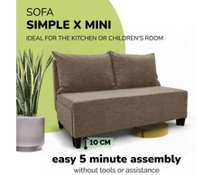 Meb Podrez Dvivietė išskleidžiama sofa lova Simple X Mini, Podrez, smėlio spalvos
